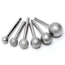 Diamond Spherical Grinding Bit 12-25mm Round Ball Bur 1/4'' Shank Grit 150