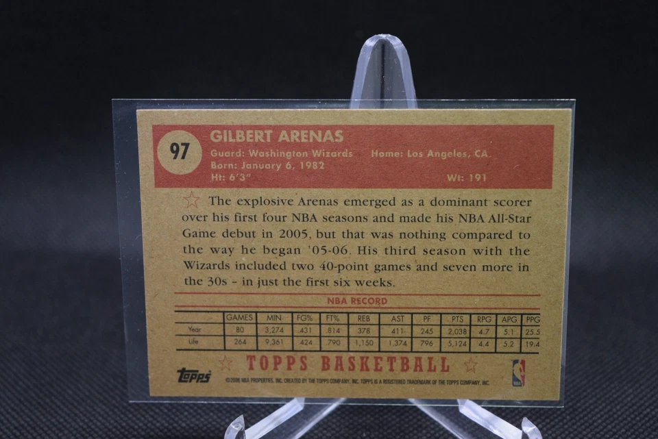 Gilbert Arenas #97 - 2005-06 Topps 1952 Style - Washington Wizards - Image 2 of 2