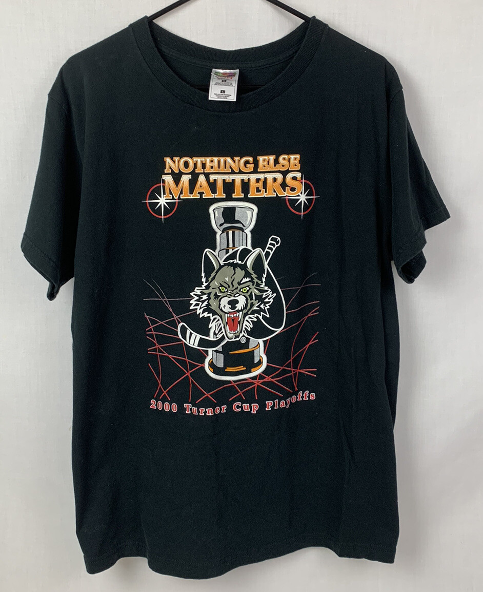 Vintage Chicago Wolves T Shirt 2000 Playoffs AHL Hockey Promo Tee Mens