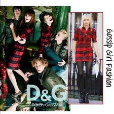 D&G Dolce & Gabbana red and black tartan plaid shirt IT 38/US 2