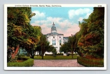 Santa Barbara Cal, California Uraline College Grounds - PNC Postcard