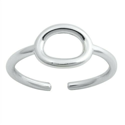 Ovaler Zehenring echt Sterling Silber 925 verstellbar Gesichtshöhe 7 mm
