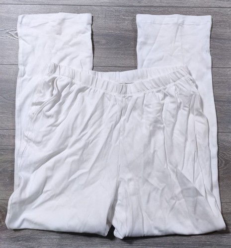 Lands End Leggings Womens Large Tall 14-16 White Sport Knit Straight Leg *STAIN