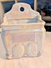 Antique Iridescent Lusterware Salt Box White Block Germany 1920s