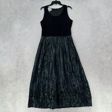 VTG Karin Stevens Dress 14 WhimsyGoth Fairy Satin Velvet Witchy Maxi Floral