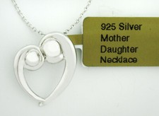 MOTHER DAUGHTER PENDANT NECKLACE .925 SILVER New With Tag