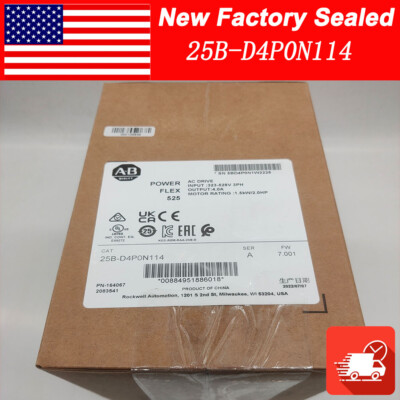 Allen-Bradley 25B-D4P0N114 PowerFlex 525 AC Drive1.5kW 2Hp NEW Factory Sealed