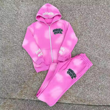 Unisex 2 Piece Full Zip up Tracksuit Set Long Sleeve Jacket Pants Sweatsuit