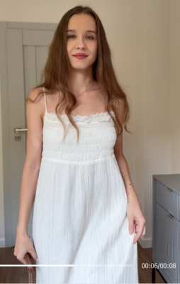 ZARA NEW COTTON MUSLIN MIDI DRESS WITH LACE TRIMS REF. Ecru | 0881/302 |  eBay