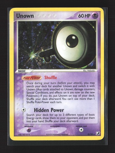 Pokemon EX Unseen Forces #Q/28 Holo Rare, Holo Unown (Q)
