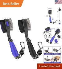 2 Pack Golf Club Brushes and Groove Cleaner 2 ft Retractable Zipline Carabine...