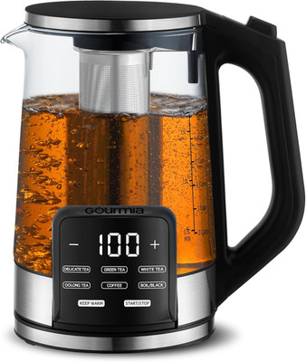 GDK2365 1.7L Electric Kettle with Touch Display & 6 Temp Settings, Glass/Steel