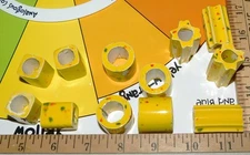 CERAMIC BEADS  12-ct  YELLOW  Splatter Glazed  Multi-Shaped Multi-Sized  NEW