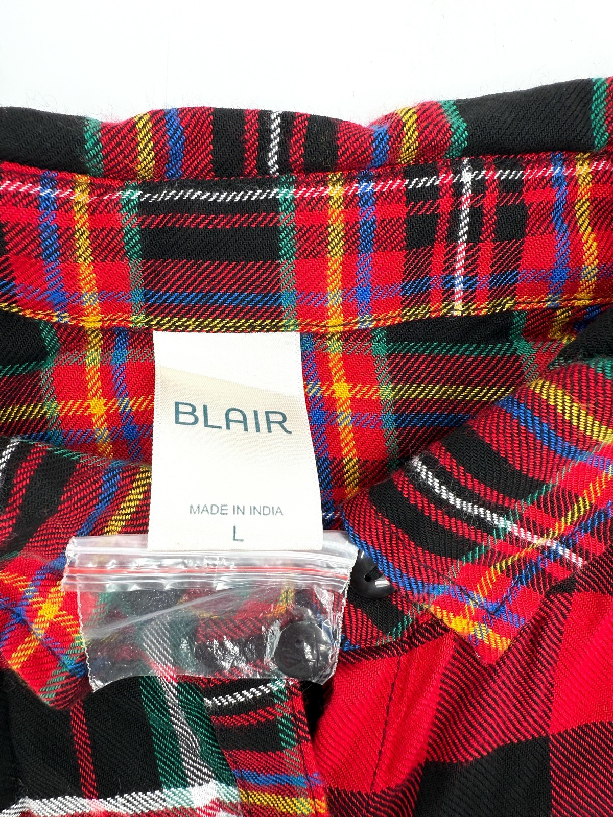 Blair Shirt Womens Large Patchwork Plaid Rayon Bu… - image 3