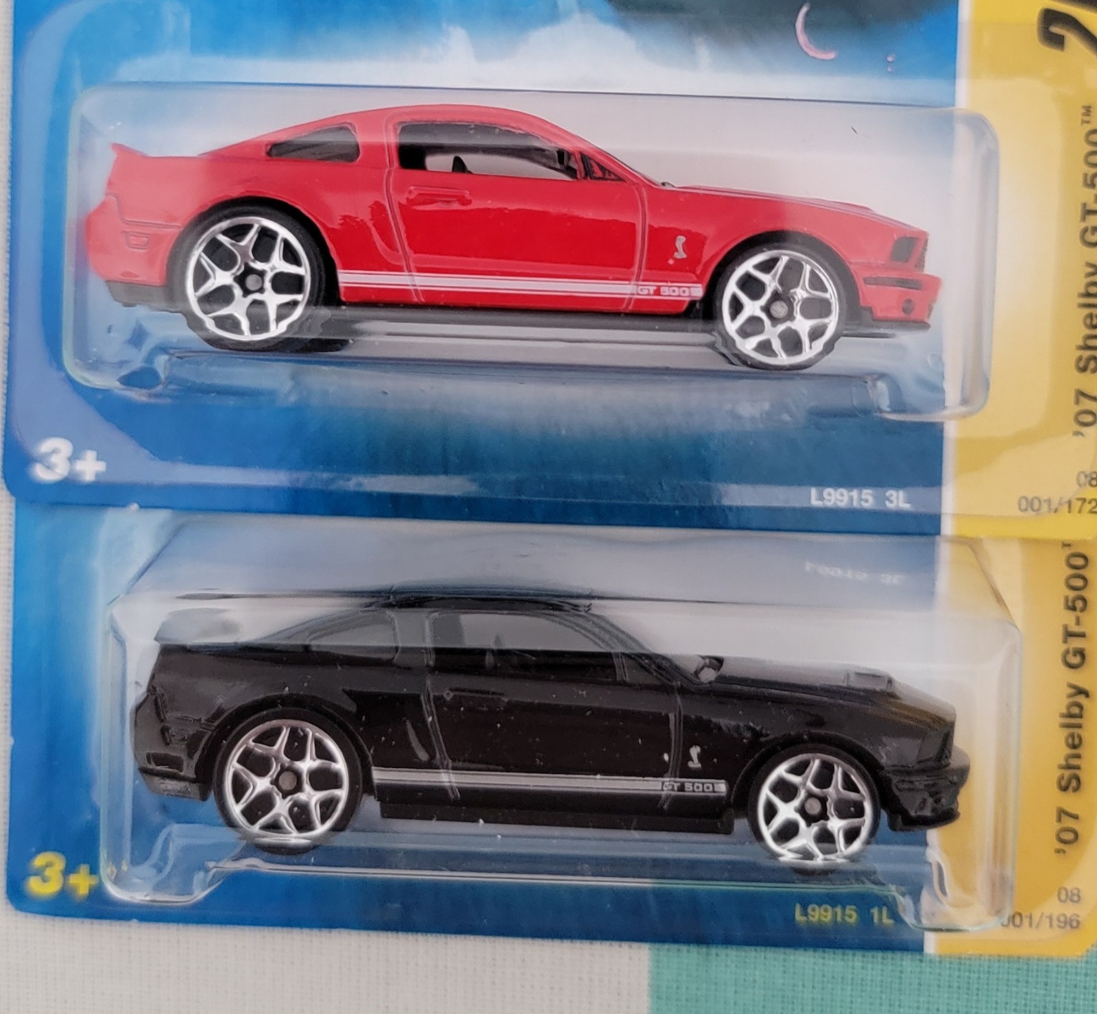 HOT WHEELS '07 SHELBY GT500 SET OF TWO VARIATIONS FROM 2008