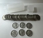 Roll of 50 Silver Mercury Dimes $5 Face Value 90% Silver Coins Mixed Dates