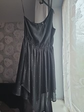 Black One Shoulder Dress With Disc Detail