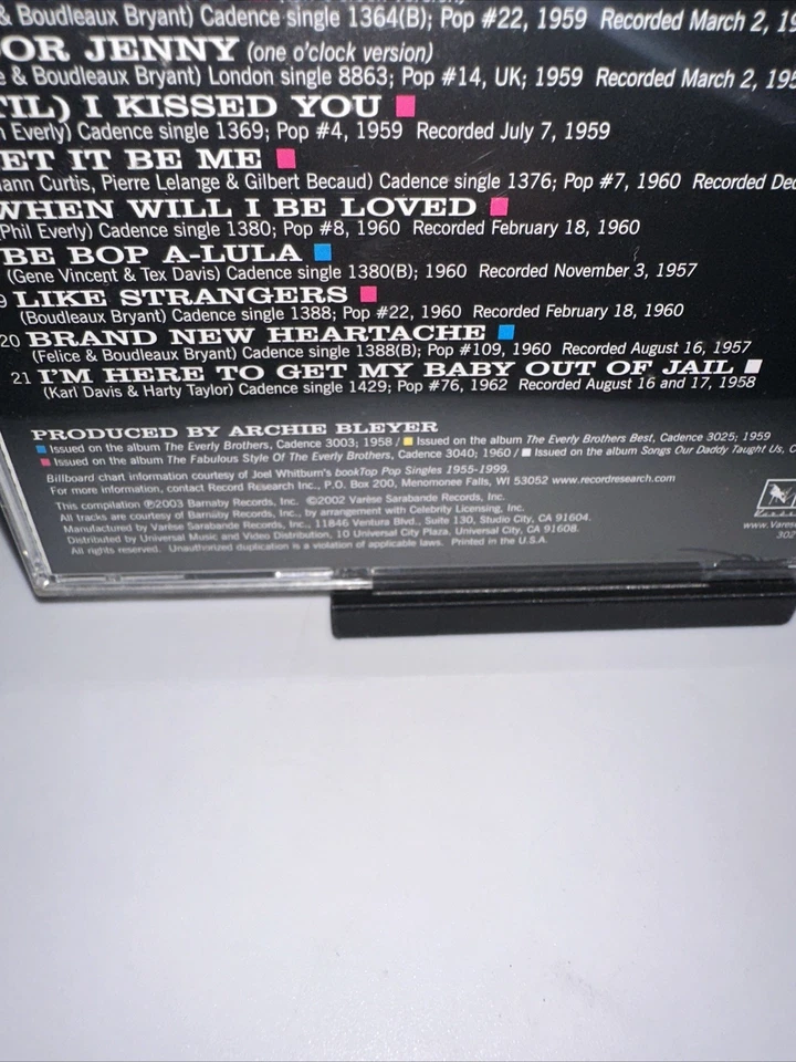 Everly Brothers - The Essential Cadence Singles (CD, 2003) Barnaby Records - Bild 4 von 4