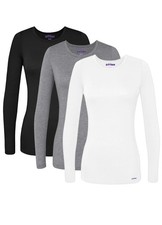 Sivvan Scrubs for Women - Long Sleeve Comfort Underscrub Tee 3-Pack Small