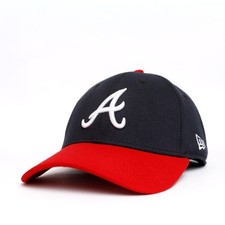 New Era Atlanta Braves 39THIRTY Stretch Fit Cap M/L Navy Red MLB Hat