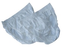 Hanes Panties LOT OF 2 Nylon White Sissy Knickers Granny Size 7 Undewear NEW