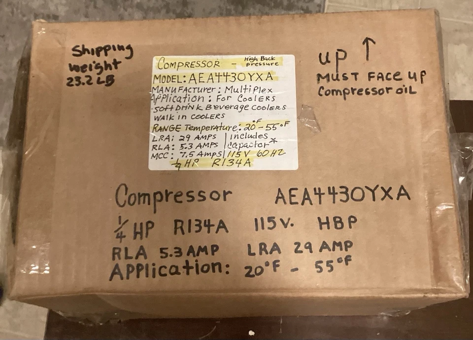 Tecumseh Product Co. AEA3440YXA HBP - High Back Pressure Reciprocating... - Image 3 of 3