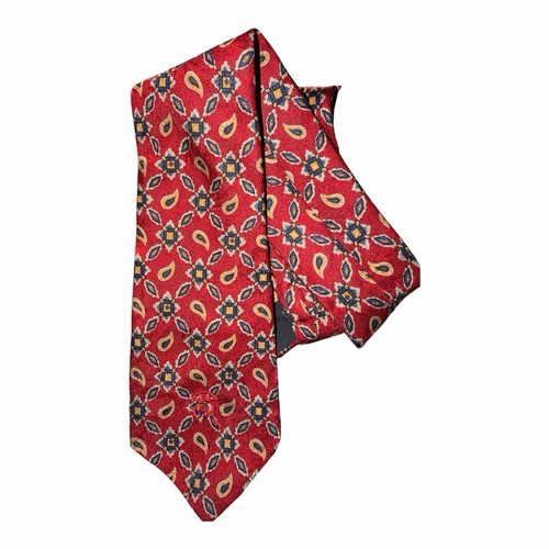 Vintage Mara By Countess Mara Raised Logo Abstract Geometric Silk Tie Raised Pat