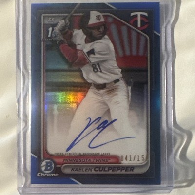 2024 Bowman Chrome Draft Kaelen Culpepper, Auto, RC, Blue 41/150, Twins Star