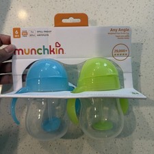 Munchkin  Any Angle 17349 Weighted Flexi Straw Cup 7-Ounce Capacity 2-Pack 