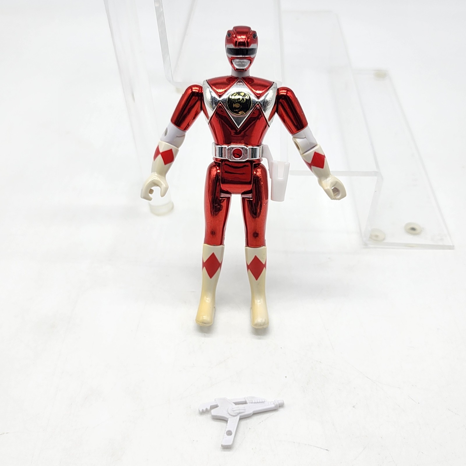 1995 Mighty Morphin Power Rangers Movie Red Ranger Metallic Chrome Preowned