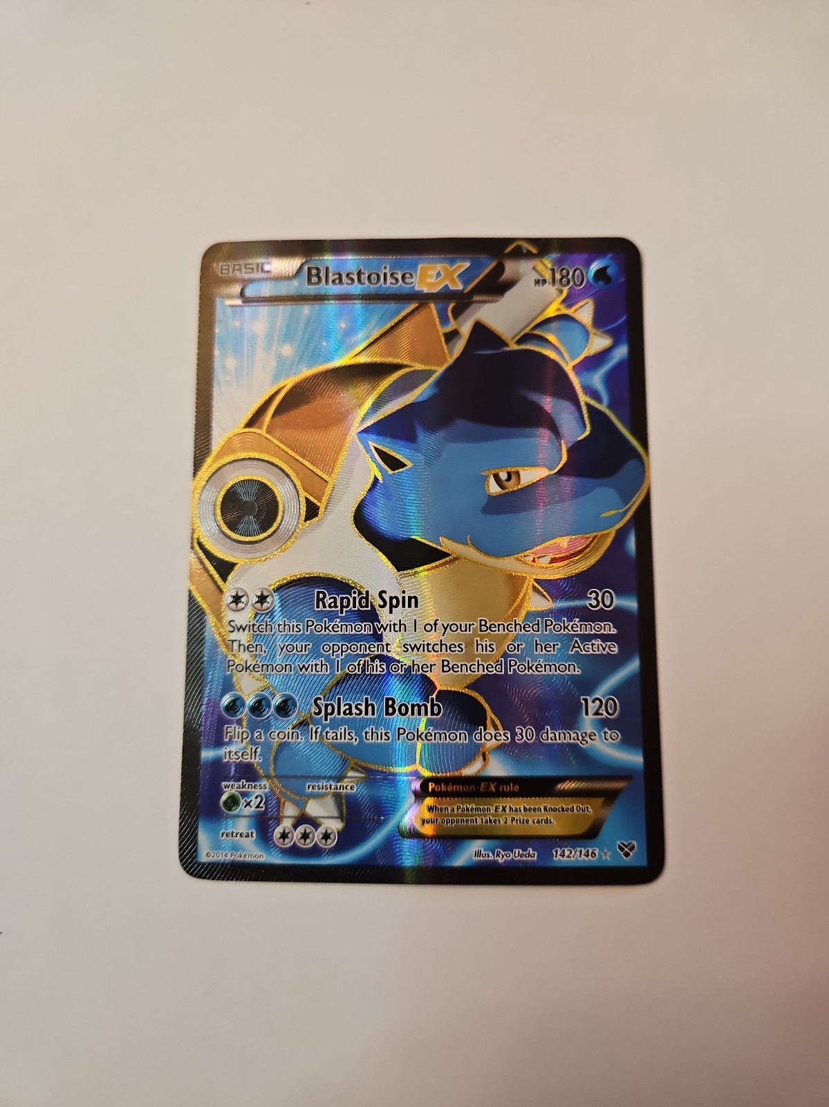Blastoise EX Pokemon XY Base Set 142/146 Textured Holo Ultra Rare MP/HP Ryo Ueda