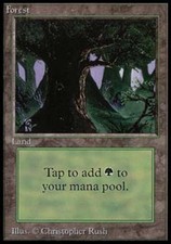 Forest C - Heavy Play MTG Beta