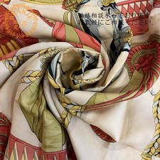 HERMES Frontaux et Cocardes Carre Silk 100 Scarf Multicolor Tags very good gift