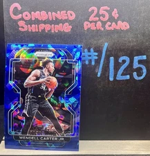 💥#/125 BLUE ICE PRIZM COLOR MATCH💥Wendell Carter 2021-22 Prizm 160 SP MAGIC