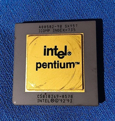 Intel Pentium 90 MHz Vintage CPU SX957 W Heat Spreader A80502-90