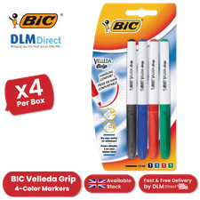 BIC Velleda Grip Whiteboard Markers Use in Office & Classroom Markers Pack of 4