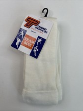 Mens VTG Trenway Tube White Socks Made In USA Team Sox Size 9-15 90s