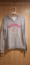 Wisconsin Badgers Pocketed Hoodie Women's Large Gray