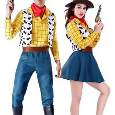 Reino Unido Toy Story Woody Halloween Cosplay Disfraz Tela para Adulto Hombre Traje Mujer++