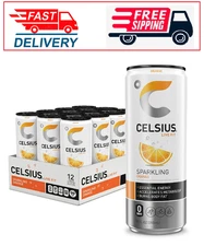 celsius sparkling orange functional essential energy drink 12 fl oz (pack of 12)