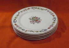 4 CERALENE REYNAUD LIMOGES FRANCE PORCELAIN FLORAL 6"  BREAD PLATES