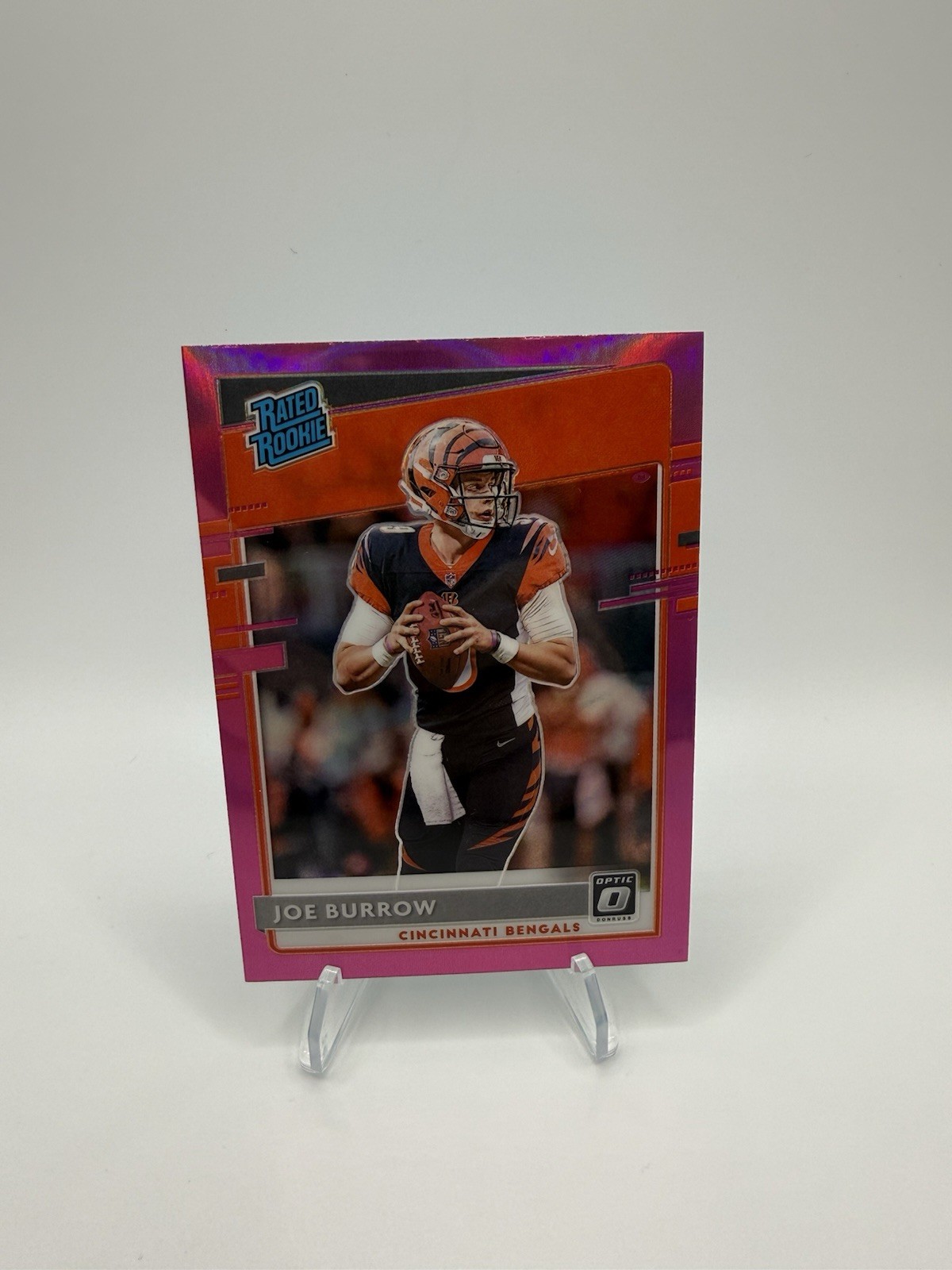 2020 Panini Donruss Optic - Rated Rookies Joe Burrow #151 Pink Prizm (RC)