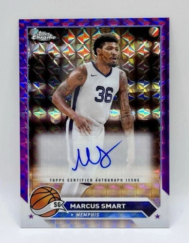 MARCUS SMART 2023-24 TOPPS CHROME PURPLE GEOMETRIC REFRACTOR AUTO