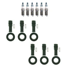 Denso 6 Iridium Spark Plugs & NGK 6 Coil Boots Kit for Cadillac CTS Base V6 Gas