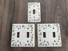 Vintage Porcelain Light Switch Covers White Ivy Double Single Toggle Renovators
