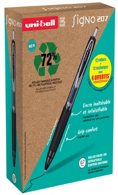 24 uni-ball Gel-Tintenroller SIGNO 207E, VALUE PACK, schwarz