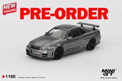 (Pre-order) MINI GT #1160 Nissan Skyline GT-R Dark Metal Gray NISMO BNR34 CRS
