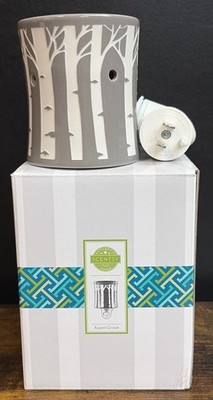 Scentsy Aspen Grove Birch Trees Gray & White Mini Wall Plug In Wax Warmer W/ Box
