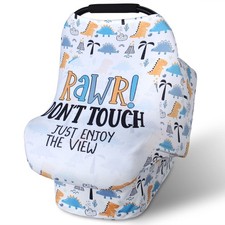 Car Seat Canopy Nursing Cover for Babies, Soft Stretchy Breathable and Easy t...