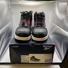 Reebok Work High Top Work Sneaker Black Red Composite Toe BB4500 Size US 10 4E